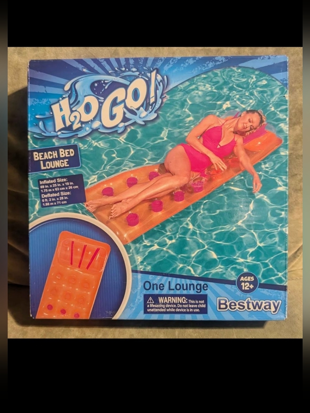 H2O Go Inflatable Beach Bed Lounge - Orange